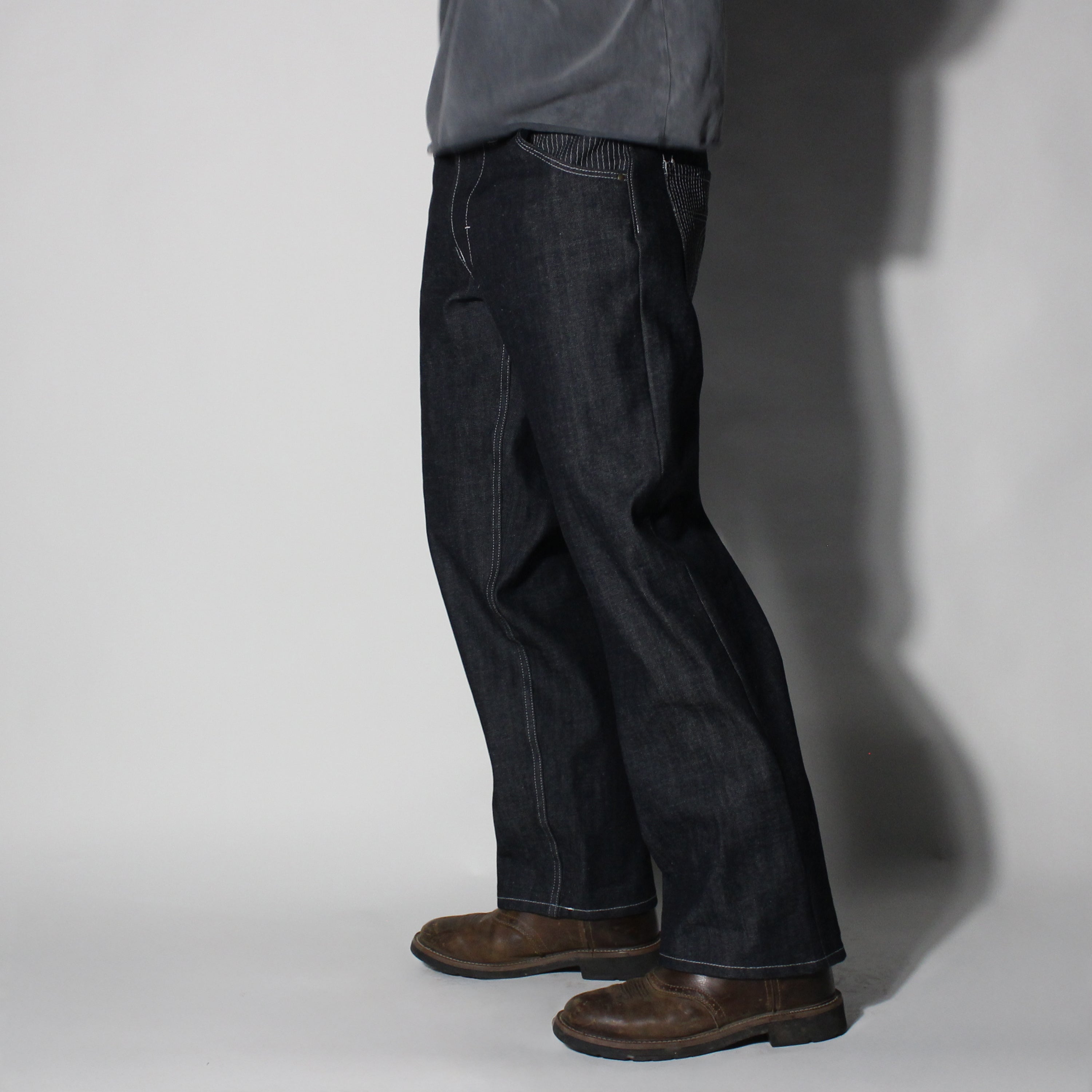 【0-1ippy】NAPTIME FW23ストール NAVY SIN23-01W - Rope Dyed Flannel Check Shirt - Blue, Indigo | Dant